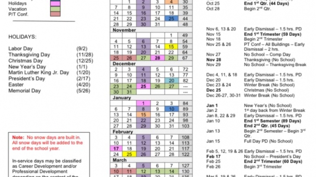 EGCSD Calendar 